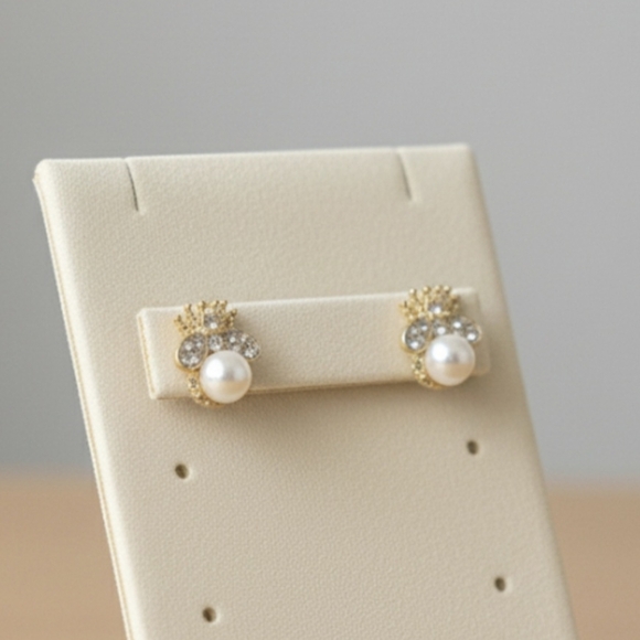 Fine bee earréings with imitation pearls and inlays, alloy earring+ - Picture 6 of 10